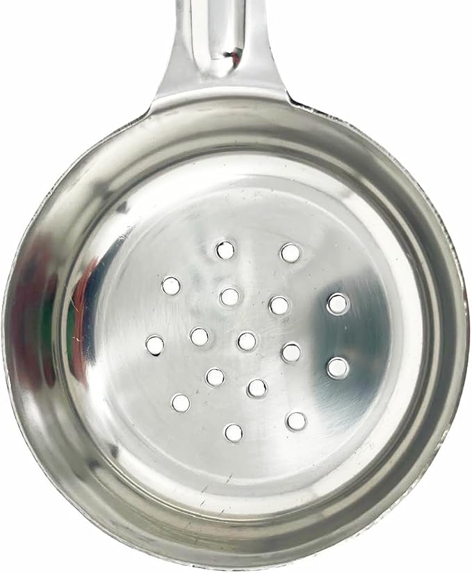 Generic 2 Pack - 6 oz. Slotted Portion Control Scoops, Spoodles - Black Handle Perforated Food Serving Spoon, Single Knife, Silver, MCP06EP