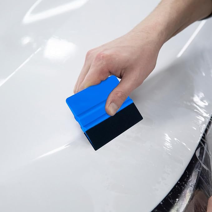 Arayker 20 Pack Vinyl Wrap Squeegee 4 Inch / 6 Inch Felt Edge Squeegee Window Film Tint Tool Decal Applicator Scraper Tool Wallpaper Smoothing Tool with 20 PCS Black Fabric Felt
