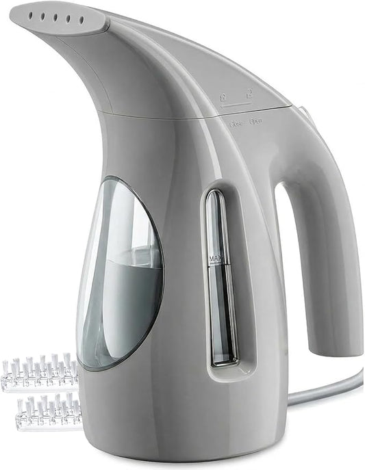 HiLIFE Steamer for Clothes, Portable Handheld Garment Wrinkle Remover, 240ml Big Capacity, 700W, Strong Penetrating Steam, for Home, Office and Travel, ONLY FOR 120V, Silver Gray