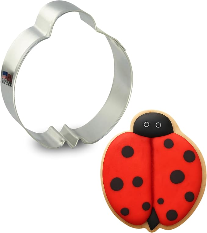 Foose Cookie Cutter 7 Piece Insect 3.5 in Dragonfly, 4.25 in Caterpillar, 3 in Ladybug, 4.5 in Butterfly, 3.5 in Grasshopper, 4.25 in Snail, 3.25 in Mushroom - USA Made