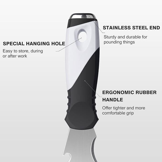 Mister Rui 2-Pack 10-in-1 Putty Knife, Stainless Paint Scraper, Wood Tool | 2-pack 10-in-1 putty knife and paint scraper set. 2-inch stainless steel blade. Ideal for painting, woodwork and scraping