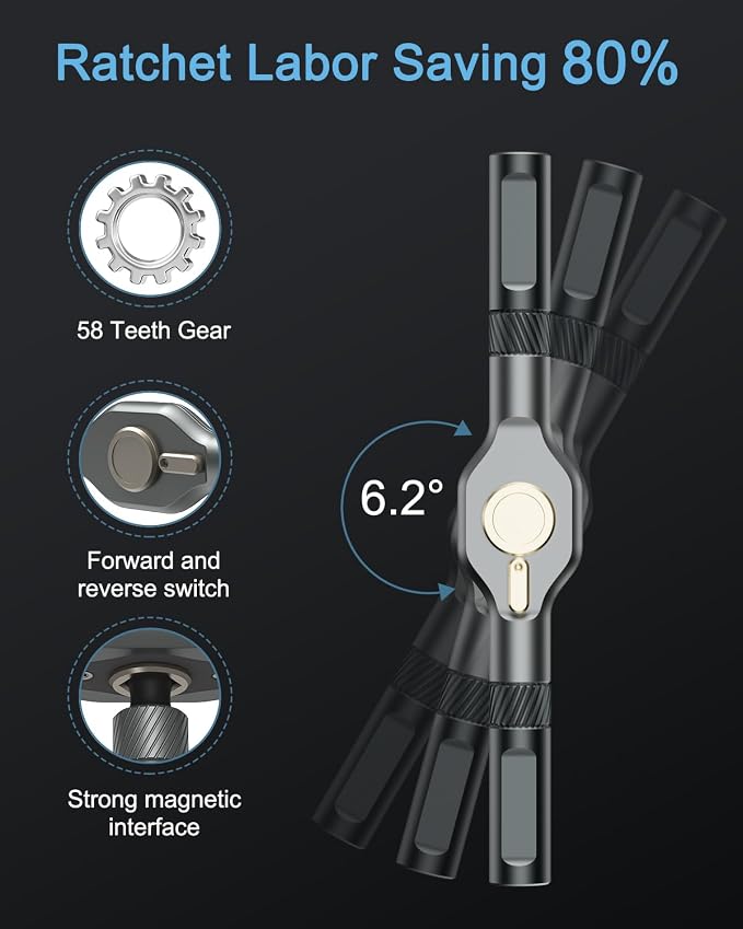Magnetic Screwdriver Set 34 in 1, New DIY Ratchet Screwdriver Set with 32 PCS Bits, T Handle, Storage Case, Portable Repair Tool Kit for Men Valentine's Day Gifts Furniture, Computer, Bicycle