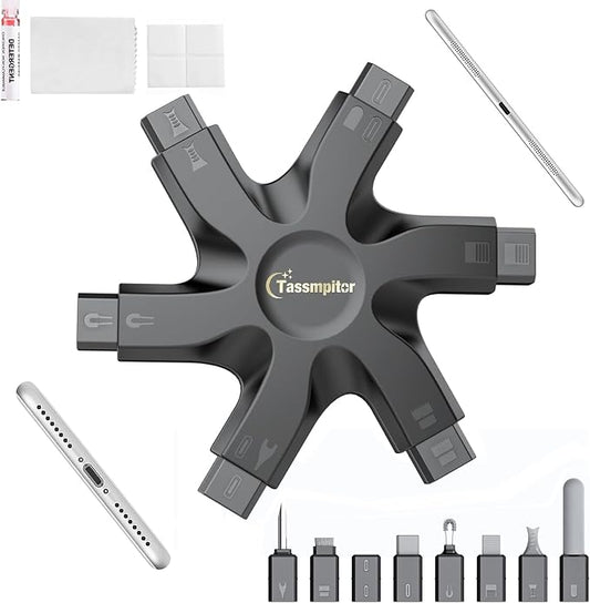iPhone Cleaning Kit for Charging Port Cleaner,Lightning Charger Connector | Speaker Cable,AirPod Pro Cell Phone，Cleaning Putty，Repair Restore Tool,Thin Cleaning Brushes,Microfiber Cloths,Port Pick