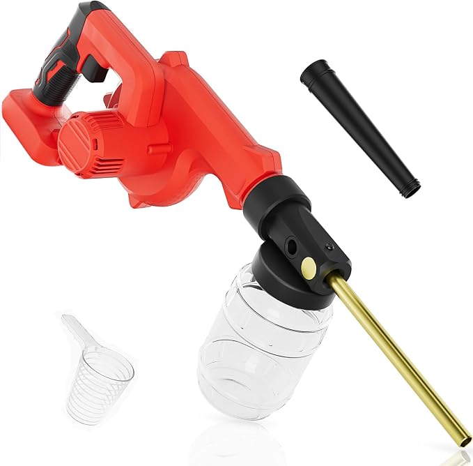 Dinftin Electric Diatomaceous Earth Duster Compatible for Milwaukee 18V Battery(Battery Not Included), Garden Dust Applicator with 1L Capacity and 7.5" Nozzle, Versatile Leaf Blower & Powder Sprayer