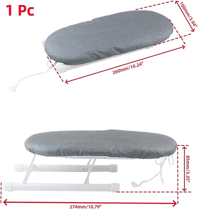 Oedema Portable Mini Ironing Board Foldable Ironing Board for Sleeves Collar Cuff (Style 1)