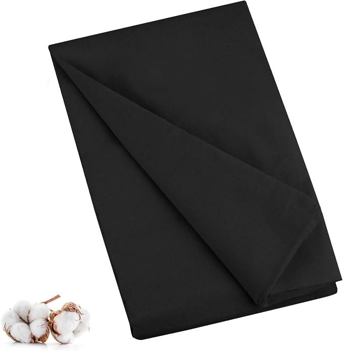 100% Cotton Muslin Fabric, 59 Inch X 5 Yards Black Fabric by The Yard | Medium Weight, Easy Care, Fabric for Sewing Embroidery , Garments, Crafts Material, Apparel Cloth