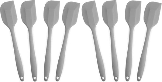 Silicone Spatula 4-piece Set, Heat-Resistant Non-stick Rubber Spatulas with Stainless Steel Core, Grey (Pack of 2)