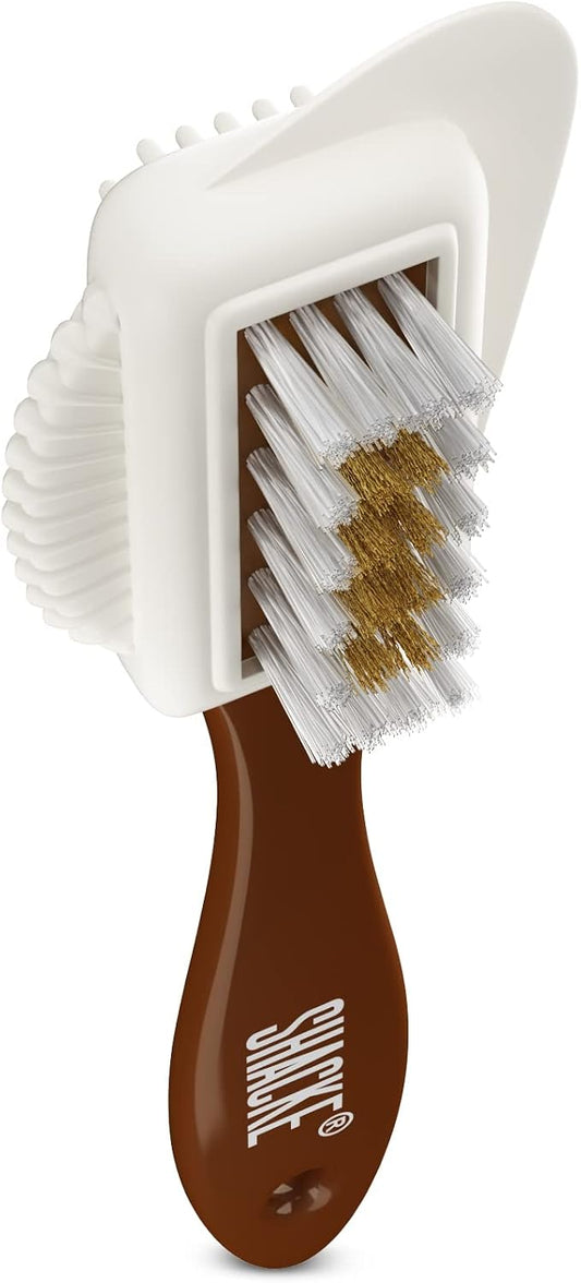 Suede Brush & Nubuck Cleaner – 4-Way Suede Cleaning Brush for Shoes | Suede Shoe Brush & Suede Cleaner — Rubber Bristles, Welts, Nylon/Brass Lift Dirt from Shoes, Boots, Bags & Purses