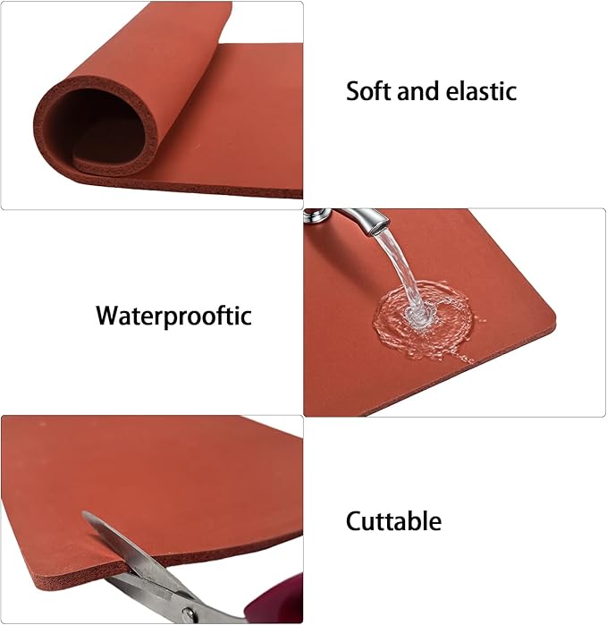 Silicone Heat Press Mat 15x15 Inch, Heat Resistant & Fireproof, Double Sided Washable Pad for Vinyl Ironing, HTV Transfer, Sublimation & Crafting Projects,Red