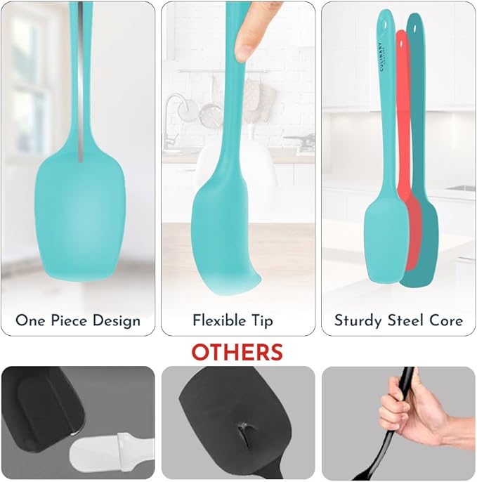 4-Piece Silicone Baking Spatula Set - Rubber Spatulas Silicone Heat Resistant, BPA-Free - Spatula Set for Nonstick Cookware - Baking Essentials