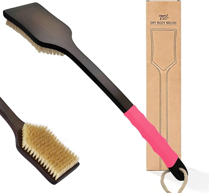 Back Scrubber for Shower,Exfoliating Shower for Men with Long Handle,Dry Brushing Body Brush,Lymphatic Contour for Full Body Exfoliation, Skin Cleansing & Lymphatic Drainage
