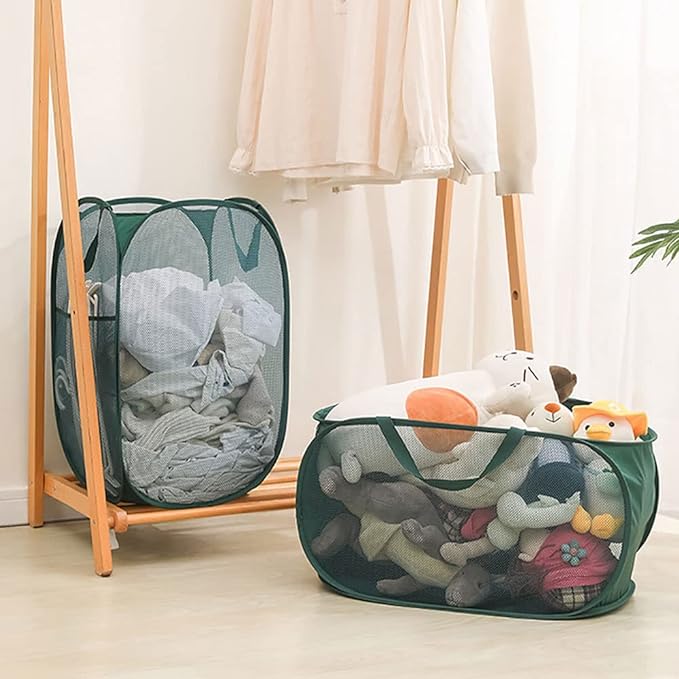 5 Pcs Collapsible Laundry Baskets, Foldable Hamper for Dirty Clothes & Household Storage