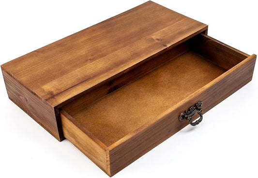 Wooden Drawers Organizer Solid Desktop Drawer Storage Box Organizer | Office Organization for Countertop Table To Store Mail, Phone, Suppliers, Glasses (Wood)
