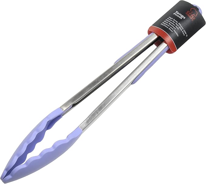 Chef Craft Premium Silicone Cooking Tongs, 12 inch, Pastel Blue