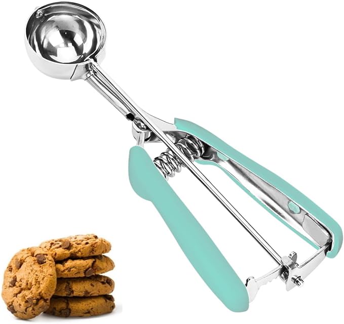 Ice Cream Scoop, 18/8 Stainless Steel Cookie Scoop, Cookie Scoops for Baking, 2Tbsp/30ml/1oz Cookie Dough Scoop, Ice Cream Scooper with Trigger Release, Cookie Scooper for Baking(Mint Green)