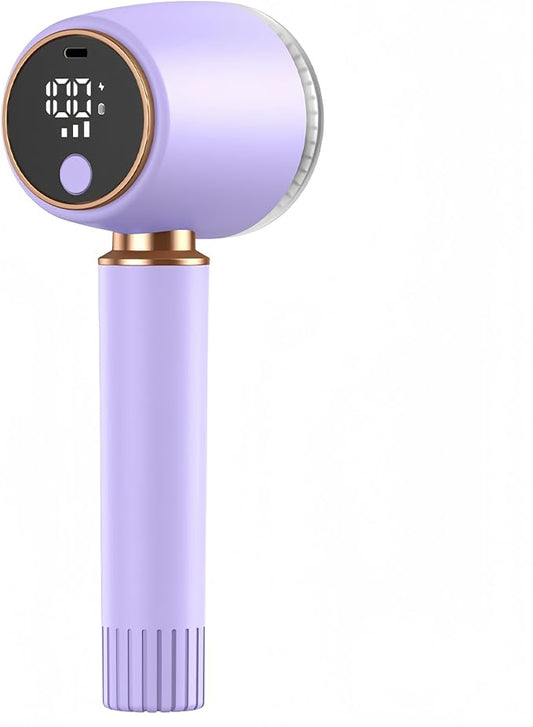 New Fabric Shaver and Lint Remover 2-in-1, Rechargeable Electric Clothes Defuzzer with LED Display, 6 Blades & 3 Speeds for Sweater, Blanket, Furniture (Purple)