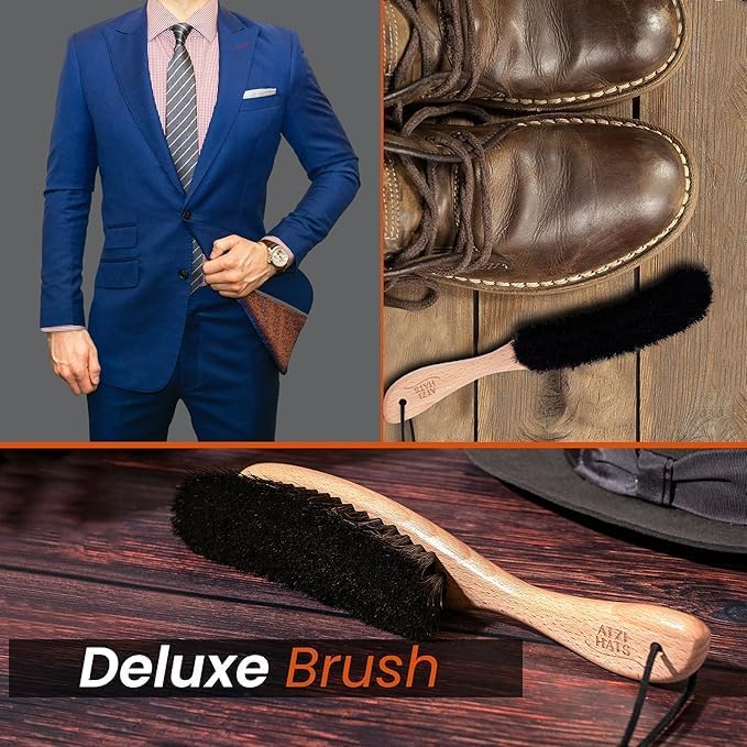 Hat Brush Clothes Brush for Suits Lint Brush Felt Cowboy Hat Cleaner Suit Brush Laundress Lint Roller Wool Cashmere Velvet Furniture Pet Hair Cleaning Kit 100% Horsehair Bristle - 20 Pack