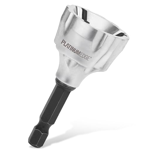 PLATINUMEDGE Deburring External Chamfer Tool with 3 Tungsten Carbide Blades,Quick Release 1/4" Hex Shank, Fits 1/8"-3/4" (3-19mm) – Repair Damaged Bolts, Screws, Threaded Rods & Pipe
