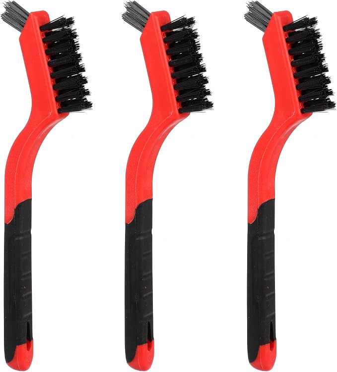 3PCS Small Nylon Brushes for Cleaning Dust, Car Detailing Brush Set for Automotive Interior Exterior, Non-Scratch Auto Detail Brush for Tight Spaces Delicate Surfaces Jewelry Computer Keyboard