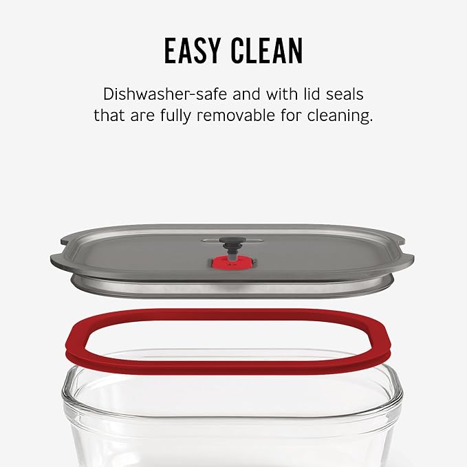BLACK + BLUM Stack + Nest Glass Food Storage Container Set | Mix Set 4 Pack | Meal Prep Boxes with Airtight & Leak-Proof Lids. Borosilicate Glass, Oven, Air-Fryer, Microwave, Freezer & Dishwasher Safe