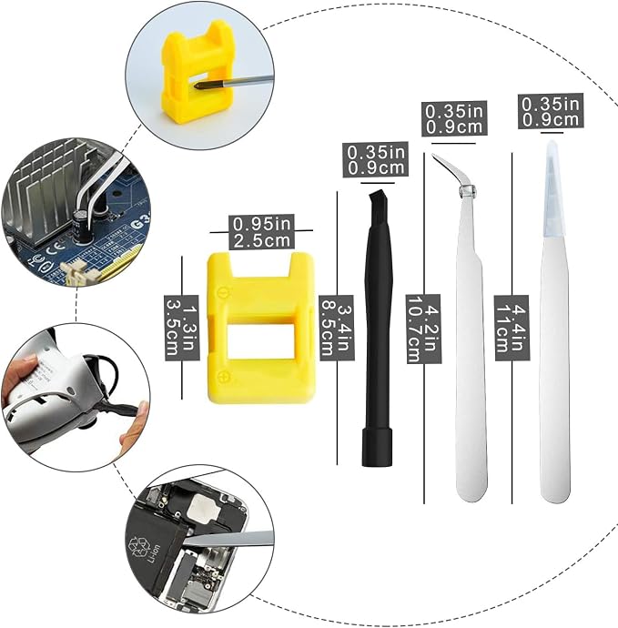 12 Pcs Small Screwdriver Set with Flathead Phillips Pentalobe Screwdriver | Stainless Steel Magnetic Multi-Size Screwdrivers, Non Slip handles, Suitable For iPhone PC Laptop Eyeglass Jewelry Watch