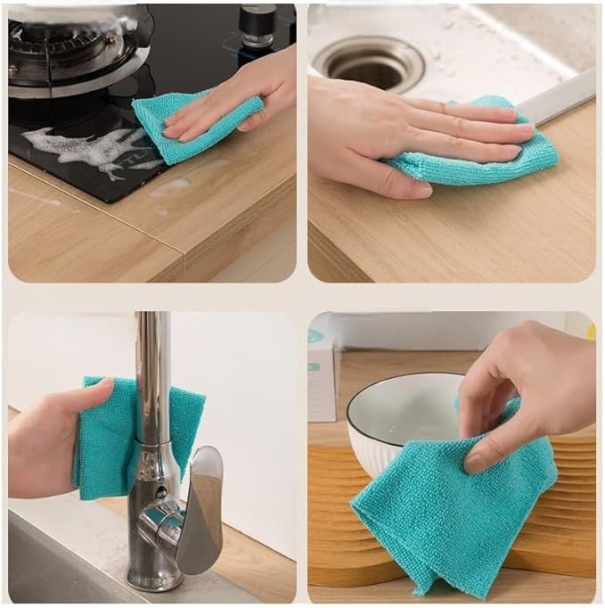 50 Count Replacement Cloths for Snap Grip Mini Mop, High Absorbency Lint-Free, Wet and Dry Cleaning Pads for Cabinets, Walls, Windows & Floors, Washable Reusable Economical Pack, 8"x8"
