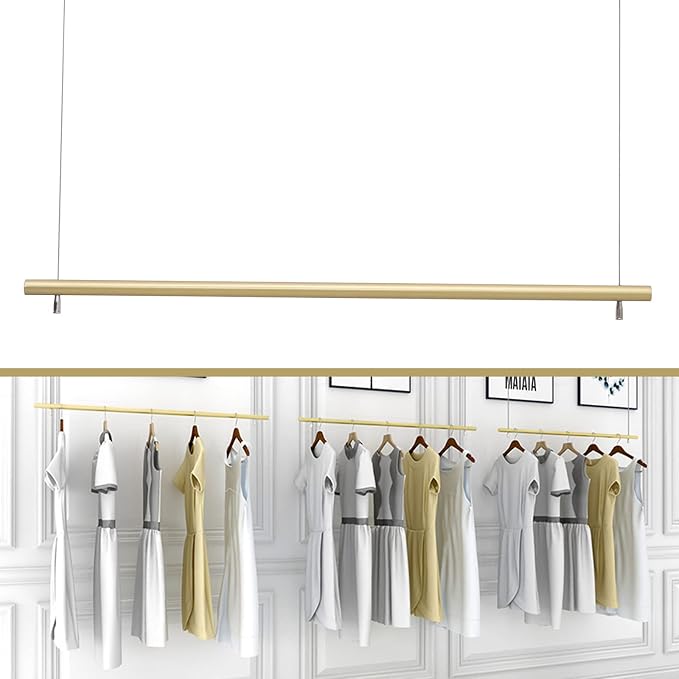 Ceiling Hanging Clothing Rack Ceiling Clothes Hanger Ceiling Mounted Hanging Rod Heavy Duty Rack for Clothes Display Retail Clothing