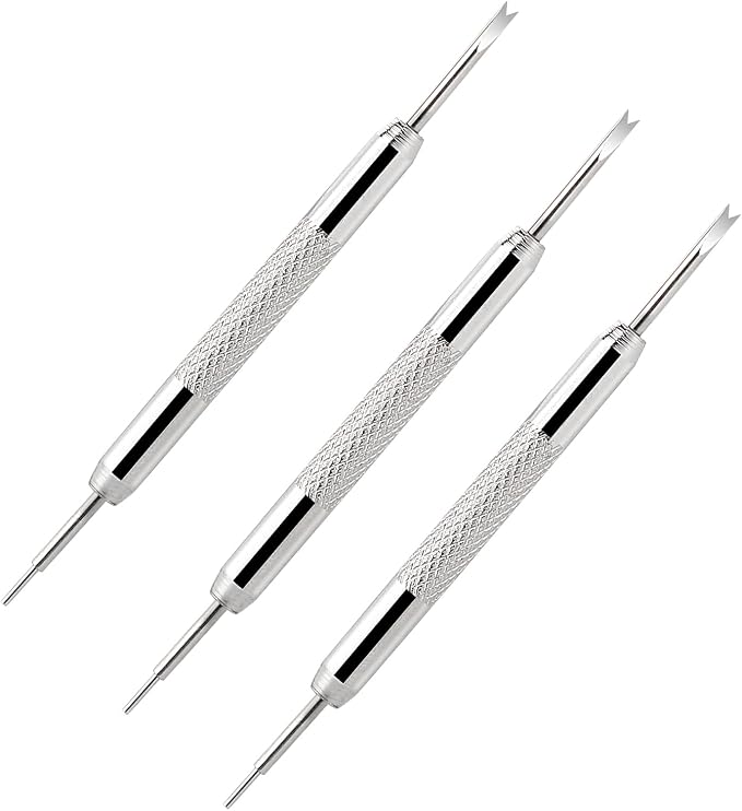 Professional Watch Pins Removal Tool，3 Pack Stainless Steel Double-Ended Watch Spring Bar Tool Watch Band Adjustment Tool Kit for Watch Repair Fix Replacement Sizing