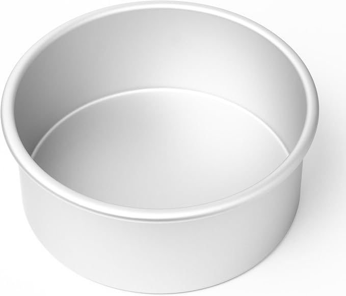 LAST CONFECTION 7 x 3 Inch Round Cake Pans, Set of 2 Anodized Aluminum Cake Pans Baking Tins