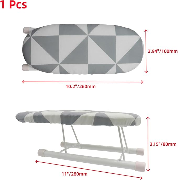 Oedema Mini Ironing Board 10.2" Portable Folding Ironing Board Cloth Cover for Collar Cuff Shoulder Corner (Style 3)
