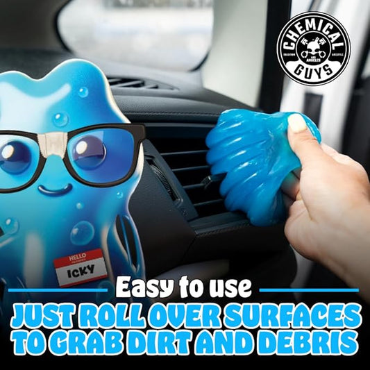 Chemical Guys Sticky Icky Car Cleaning Gel, Green Apple, Interior Car Cleaner, Reusable Automotive Crevice & Interior Dust Cleaner for Air Vents, Consoles, Cup Holders & Keyboards, 4 Pack (100g Each)