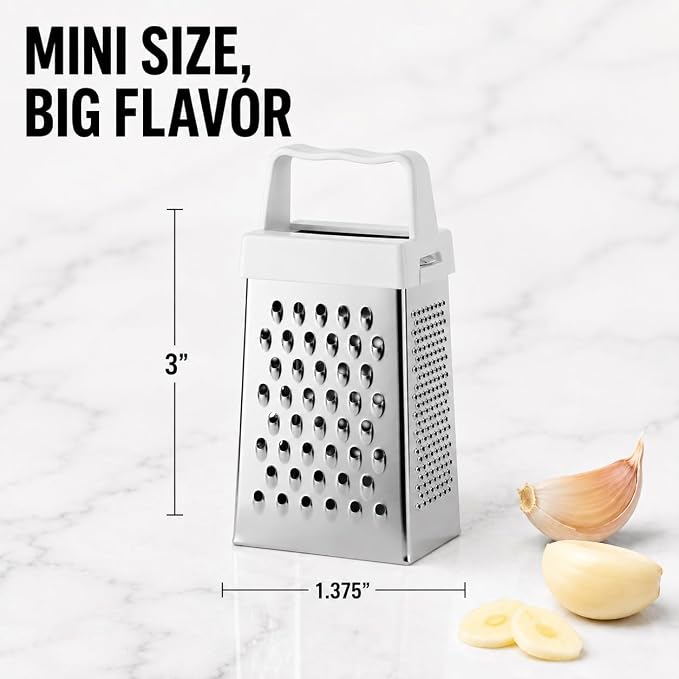 HIC Kitchen Mini Garlic Grater Slicer, Stainless Steel