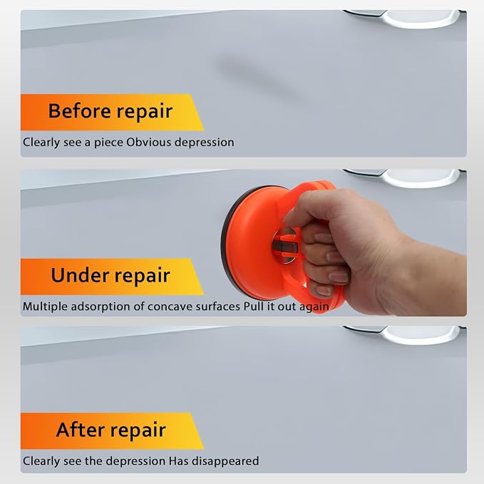 Car Dent Puller Paintless Dent Removal Kit Suction Cup Dent Remover Tool for Car, Black Auto Body Repair Tools Handheld Puller
