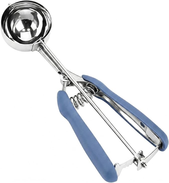 Ice Cream Scoop, 18/8 Stainless Steel Cookie Scoop, Cookie Scoops for Baking, 2.5Tbsp/42ml/1.4 oz Cookie Dough Scoop, Ice Cream Scooper with Trigger Release, Cookie Scooper (#24 Midnight Blue)
