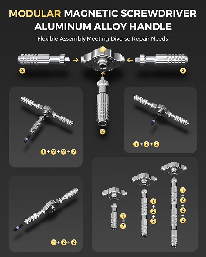LIFEGOO Ratchet Screwdriver Set: 40 in 1 Magnetic Screwdriver Sets, DIY Combination Flexible Shaft Precision Screwdriver Kit with S2 Steel Bits for Electronics & Furniture Assembly, Bicycle Tools
