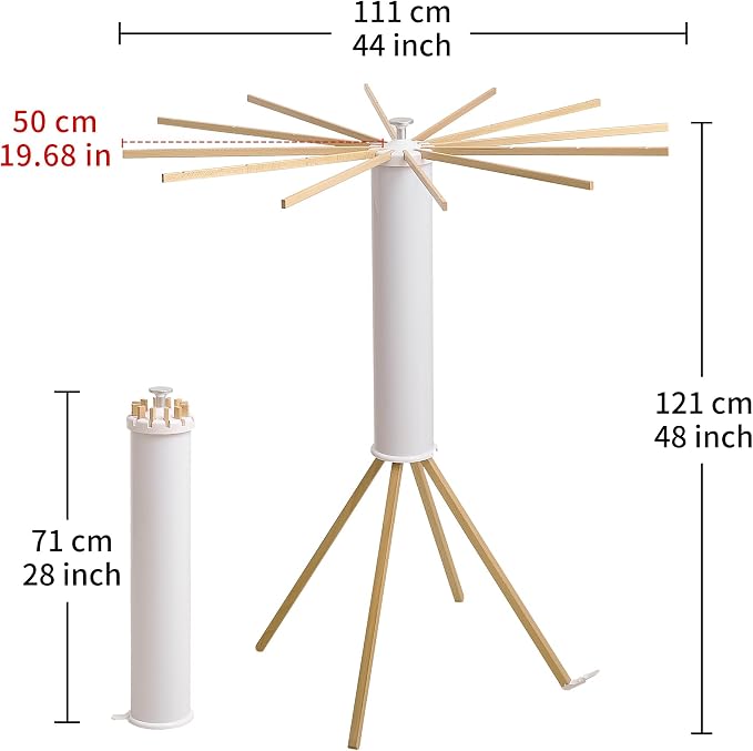 RFOUO Foldable Clothes Drying Rack with Wooden 12 Rods | Portable，Space-Saving Freestanding Drying Rack for Indoor Outdoor, Apartment, Bedroom, Laundry Room