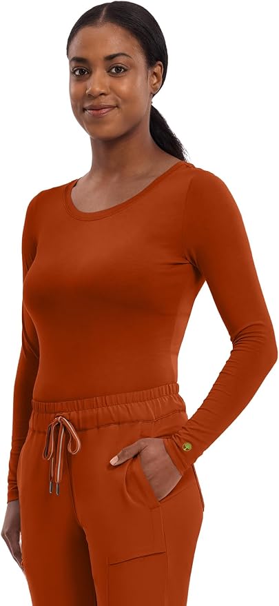 Healing Hands Underscrub Long Sleeve Women Knits Scrub Tops | Soft Cotton Blend Knit, Breathable Stretch Comfort, Machine Wash, Easy Care Fabric, Ideal For Layering Under Scrubs