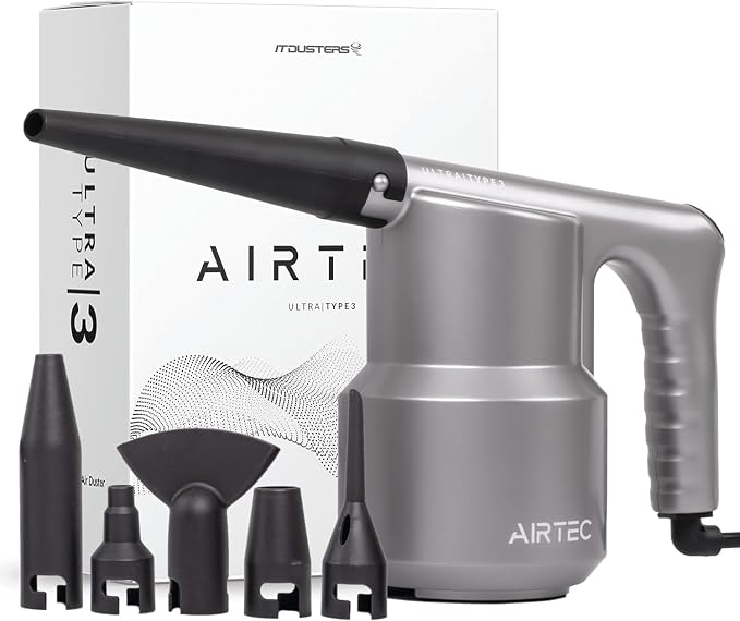 AirTec Ultra Electric Air Duster Blower for PC, Laptop, Console, Electronics and Home Cleaning, Environmental Alternative to Spray air can Duster Keyboard Cleaner (Type 3)