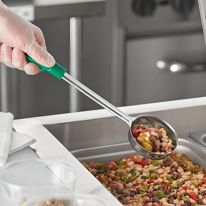 OCS Parts 2-Pack 4-Ounce Perforated and Solid Portion Spoons | Stainless Steel Dishwasher Safe Kitchen Multipurpose Portion and Serving Spoons