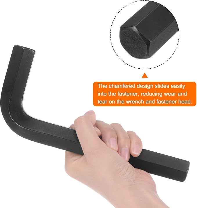 HARFINGTON Hex Key Wrench 24mm L-Shape Hexagon Metric Wrenches Chrome Vanadium Steel Repairing Tool for Home Repair, Black
