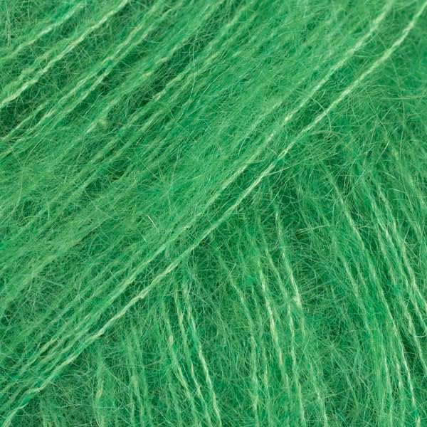 Drops Mohair and Silk Yarn Kid-Silk, 0 or Lace, 2 Ply, 0.9 oz 230 Yards per Ball (48 Parrot Green)