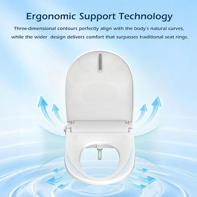 GAICOM Bidet Toilet Seat Elongated, Electric Smart Heated Toilet Seat with Instant Warm Water & Dryer, Multiple Cleaning Modes, Remote Control, Self-Clean Nozzle, Soft Closed Toilet Lid, Night Light