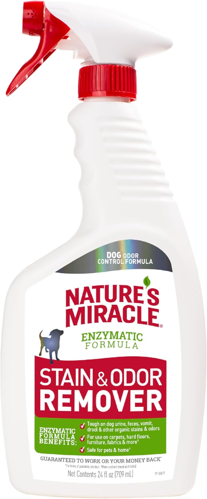 Nature’s Miracle Dog Stain & Odor Remover, Enzymatic Cleaner, 24 oz | Tough on Dog Urine, Feces, Vomit, Drool and Other Organic Stains and Odors, For Multiple Surfaces, Fresh Scent