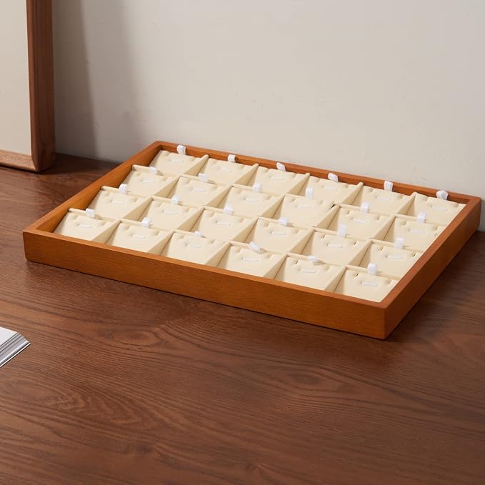 Oirlv Wooden Jewelry Tray,Jewelry Drawer Organizer,Necklace Display Tray | Stackable Design,Keep Necklaces Bracelets Flat and Untangled,Organizing and Presentinge Legantly on Dressers&in Dresser