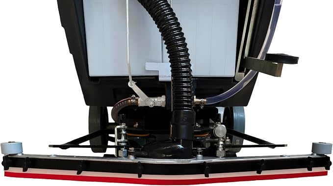 Battery Powered Walk Behind Floor and Carpet Scrubber Buffer Polisher, 19" Brush, 30" Squeegee Width, 13.5 gal Tank, Dual Brushes (Hard & Soft) and 3 Scouring Pads, 220 RPM