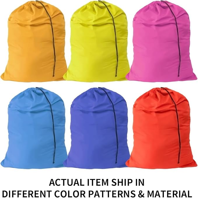 Extra Large Laundry Bags 7 Pack, Varied Colors | 1 Pack Pop Up Hamper, 6 Pack 30"x40" Laundry Bags, For College Dorm and Apartment Dwellers
