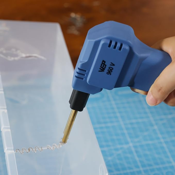 WEP 960-V Blue Plastic Welder Kit 110V with LED Lights with 200 Hot Staples and Pliers for Car Bumper Plastic Welding, Plastic Gas Tank Repair, a Great Automotive Tools for Mechanics