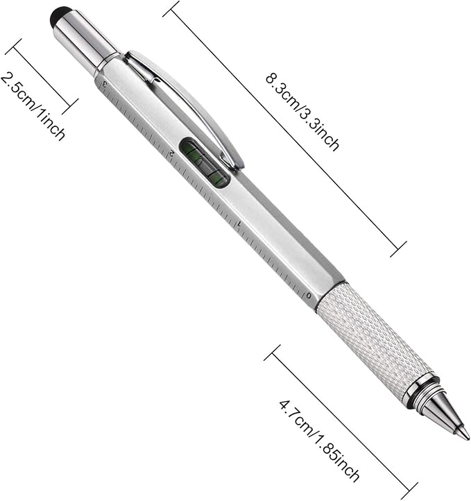 Zhanmai 16 Pcs Multi Tool Pens for Men, 6 in 1 Multitool Ballpoint Pen with Screwdriver Ruler Level Stylus Refills, Bulk Gifts for Employees Office Gadget Supplies Birthday Christmas Stocking Stuffers