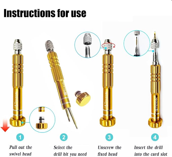 PTSLKHN Eyeglass Repair Kit, S2 Steel Screwdriver with 15 Types of Screws, Precision Eye Glass Repair Tool Set (Gold2in1-screws)