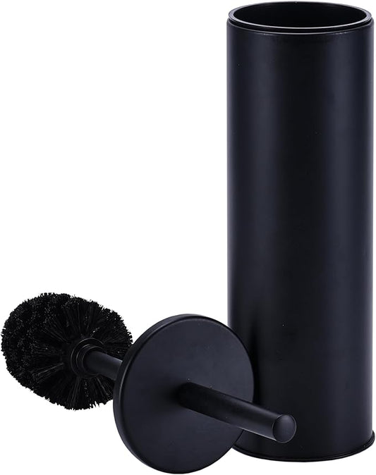 Deep & Sturdy Toilet Bowl Brush with Holder - Durable Scrubbing - Toilet Cleaners - Household Essentials - Silicone Brush - Bathroom Cleaner - Cleaning Supplies - Household Supplies, Matte Black